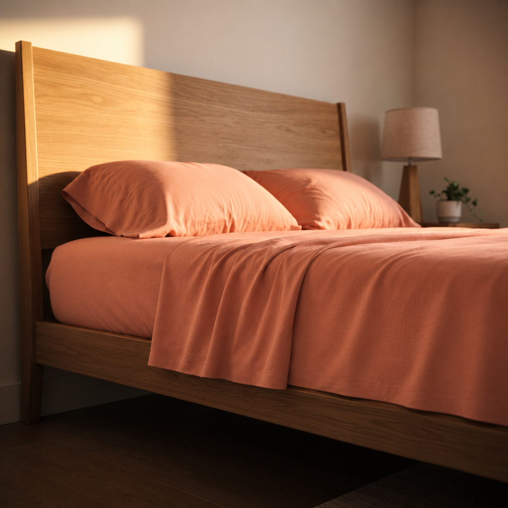 Evermore Coral Bloom Bamboo Bed Sheets