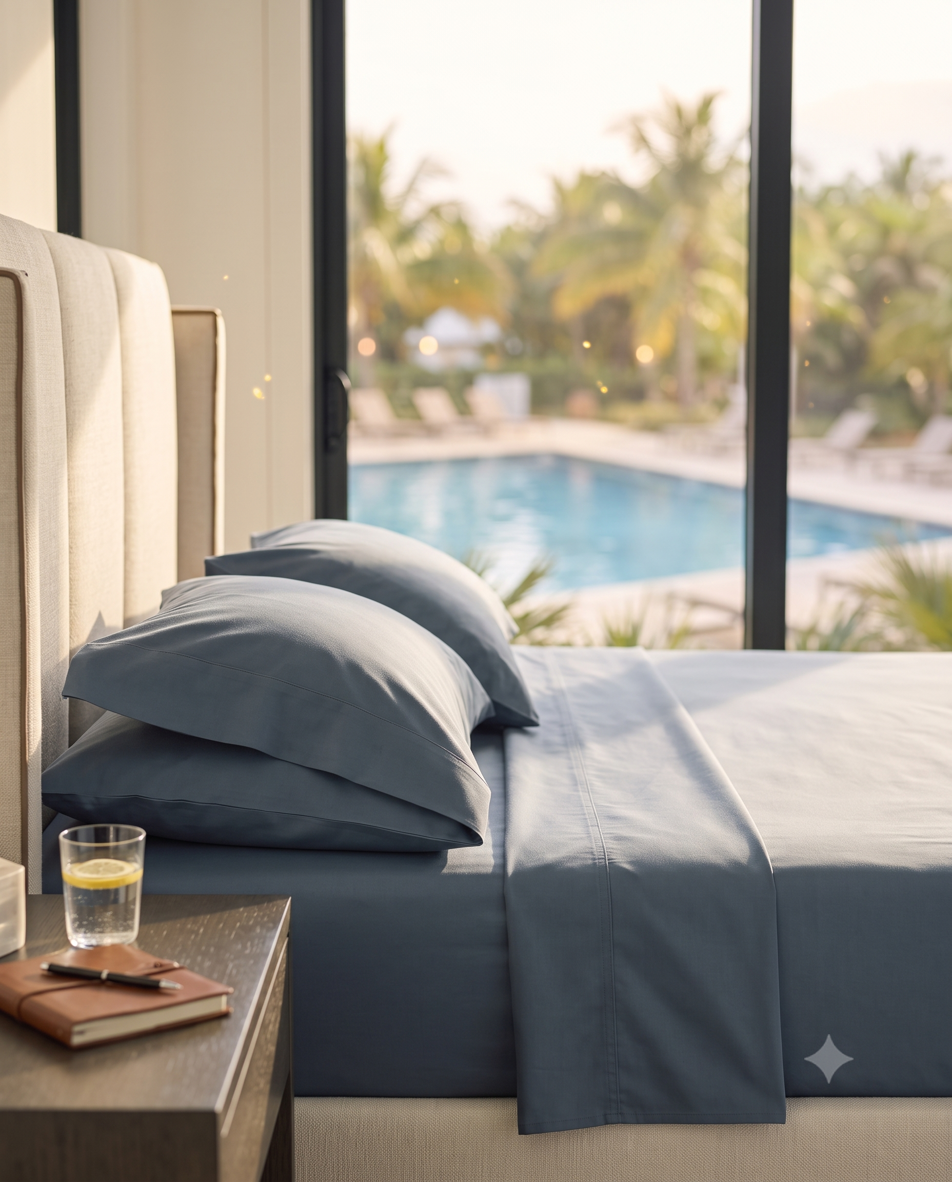 Aurelia Nocturne Blue Luxury Bamboo Bed Sheets